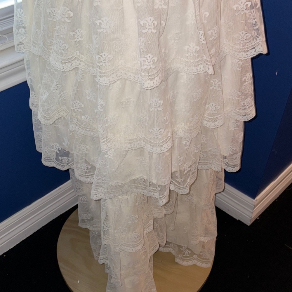 Vintage 1970s Cream Lace Two-Piece Dress | Gunne Sax Style No Size - Picture 6 of 17